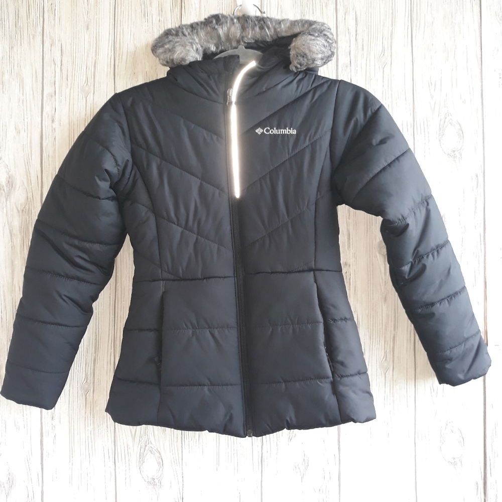 Columbia Puffer Jacket Hood Size Medium 10-12